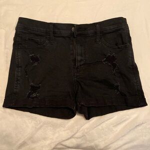 Hollister black denim shorts